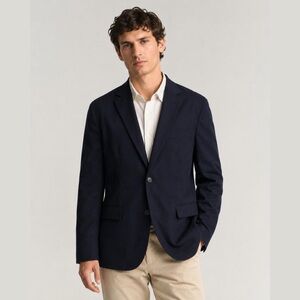 H&M Dillard Men's Sport Coat Hopsack Blazer Jacket Two Button Preppy Navy Crest